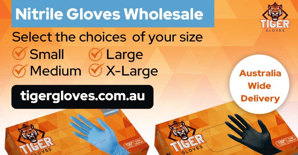 Tiger Gloves - blue and black nitrile gloves